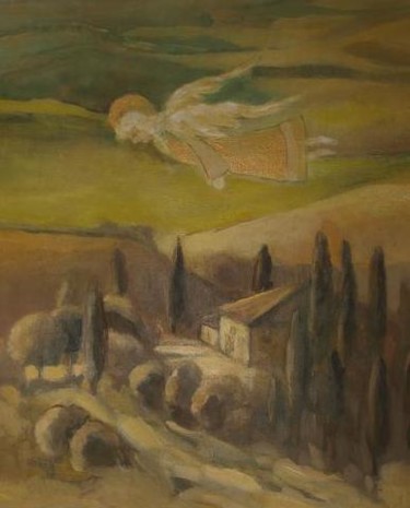 Malarstwo zatytułowany „ANGEL” autorstwa Anna  Bardzka, Oryginalna praca, Olej
