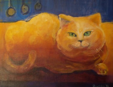 Malarstwo zatytułowany „CAT V” autorstwa Anna  Bardzka, Oryginalna praca, Olej