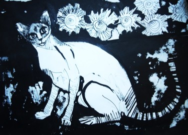 Rysunek zatytułowany „CAT VI” autorstwa Anna  Bardzka, Oryginalna praca, Atrament