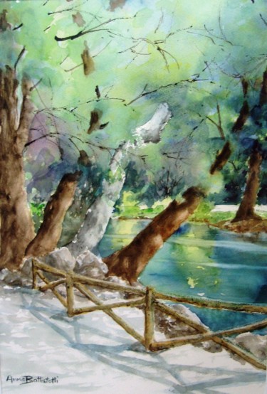 Painting titled "Giardini di PortaVe…" by Anna Battistotti, Original Artwork, Watercolor