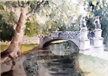 Painting titled "Ponte delle Sirenet…" by Anna Battistotti, Original Artwork, Watercolor