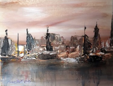 Pittura intitolato "imbrunire" da Anna Battistotti, Opera d'arte originale, Acrilico