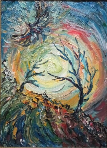Pintura intitulada "Полет души" por Anna Bazan, Obras de arte originais, Óleo