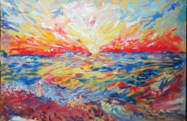 Картина под названием "Скучая по морю" - Анна Базян, Подлинное произведение искусства, Масло