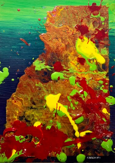 Картина под названием "Splash - abstract a…" - Anna Beglyakova, Подлинное произведение искусства, Акрил