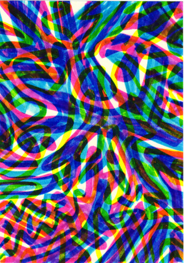 Malerei mit dem Titel "Optical illusion -…" von Anna Beglyakova, Original-Kunstwerk, Tinte