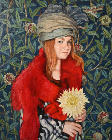 Peinture intitulée "Arranged in red" par Anna Belan, Œuvre d'art originale, Huile
