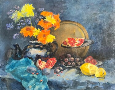 Malerei mit dem Titel "flowers for my birt…" von Anna Belov, Original-Kunstwerk, Öl