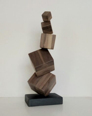 Escultura titulada "Cubik-4" por Anna Beltrame A＋D Art, Obra de arte original, Madera