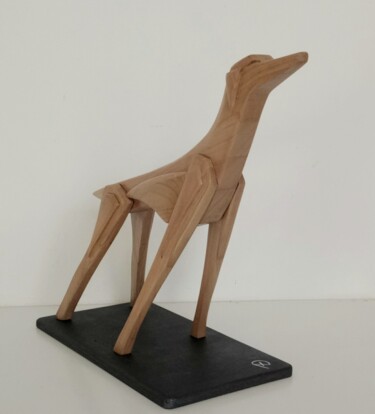 Skulptur mit dem Titel "Geometric dog cilie…" von Anna Beltrame A＋D Art, Original-Kunstwerk, Holz