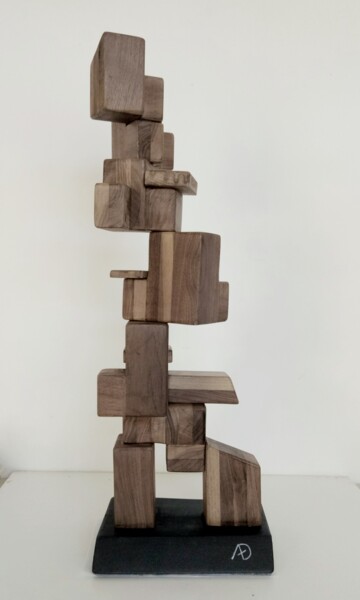Sculpture intitulée "Babele Tower" par Anna Beltrame A＋D Art, Œuvre d'art originale, Bois