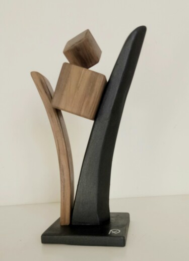 Скульптура под названием "Equilibrio di cubi 2" - Anna Beltrame A＋D Art, Подлинное произведение искусства, Дерево