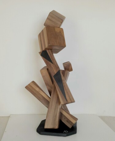 Skulptur mit dem Titel "Babele" von Anna Beltrame A＋D Art, Original-Kunstwerk, Holz