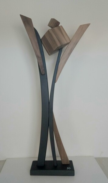 Sculpture titled "Cubismo di noce-6" by Anna Beltrame A＋D Art, Original Artwork, Wood