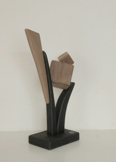 Sculpture titled "Forme con cubi in n…" by Anna Beltrame A＋D Art, Original Artwork, Wood