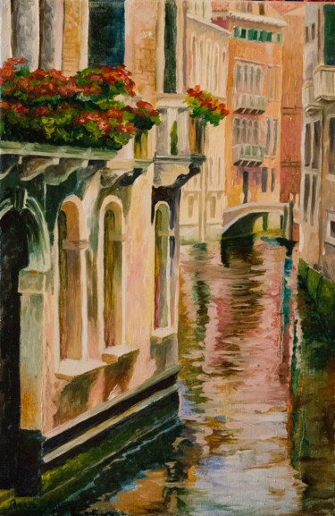 Peinture intitulée "Венеция" par Anna Berezina, Œuvre d'art originale, Huile