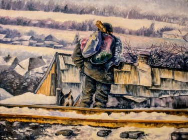 Pintura titulada "Дорога домой" por Anna Berezina, Obra de arte original, Oleo