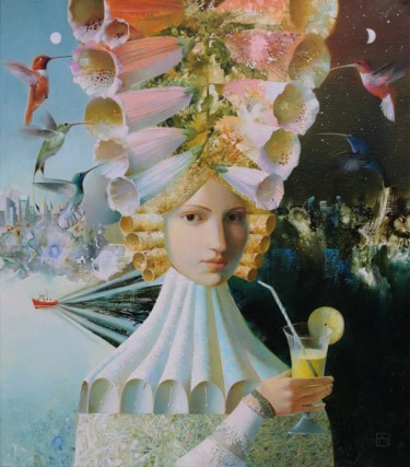 Schilderij getiteld "Fresh Juice" door Anna Berezovskaya, Origineel Kunstwerk, Olie
