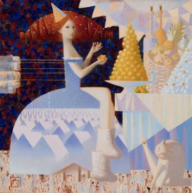 Peinture intitulée "Ferrero Rosher, or…" par Anna Berezovskaya, Œuvre d'art originale, Huile