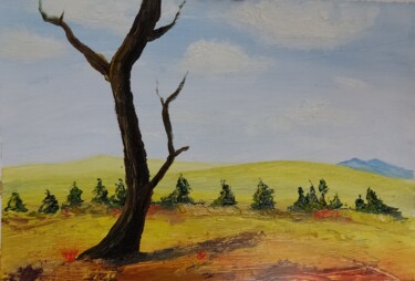 Painting titled "Dry tree" by Anna Berlinskaia, Original Artwork, Oil