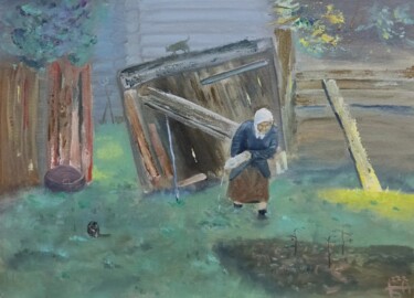 Malerei mit dem Titel "Baba Olga" von Anna Berlinskaia, Original-Kunstwerk, Öl
