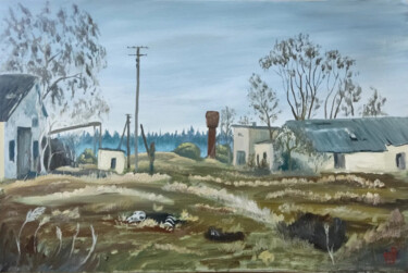 Painting titled "Old Shepelichy farm" by Anna Berlinskaia, Original Artwork, Oil