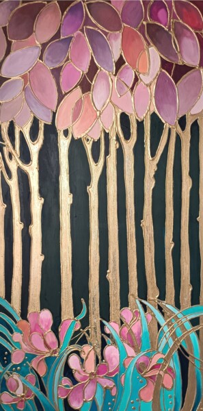 Картина под названием "Волшебный лес" - Анна Богданова, Подлинное произведение искусства, Акрил