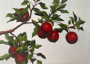 Painting titled "red apples" by Anna Bogushevskaya, Original Artwork, Oil