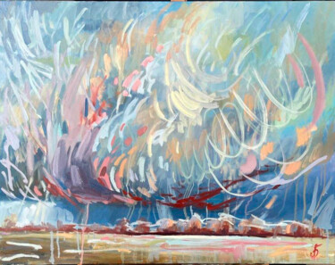 제목이 "Serpentine"인 미술작품 Anna Bondar로, 원작, 기름 나무 들것 프레임에 장착됨