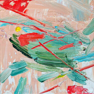 Картина под названием "Dandelion" - Anna Bondar, Подлинное произведение искусства, Масло Установлен на Деревянная рама для н…
