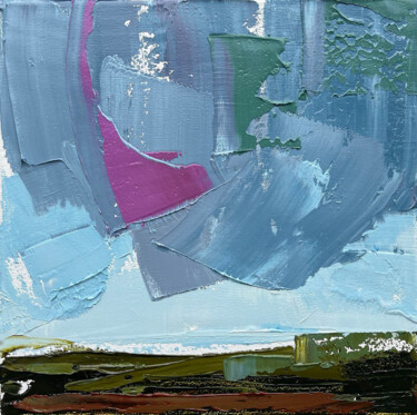 Картина под названием "Spring field" - Anna Bondar, Подлинное произведение искусства, Масло Установлен на Деревянная рама дл…