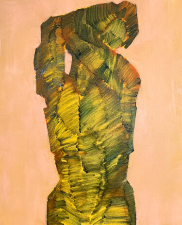 Peinture intitulée "FLINT - goldeb man…" par Anna Bondar, Œuvre d'art originale, Huile