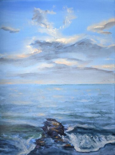 Pittura intitolato "Sunset afterglow" da Anna Brazhnikova, Opera d'arte originale, Olio Montato su Telaio per barella in leg…