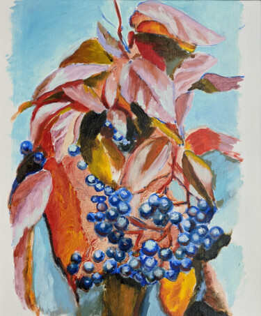 Malerei mit dem Titel "Wild grapes origina…" von Anna Brazhnikova, Original-Kunstwerk, Öl