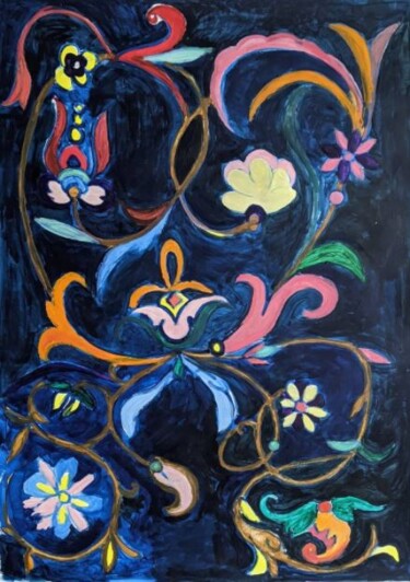 Pittura intitolato "Heavenly - whimsica…" da Anna Brazhnikova, Opera d'arte originale, Acrilico