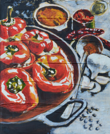 Pintura titulada "Hungarian still lif…" por Anna Brazhnikova, Obra de arte original, Oleo Montado en Bastidor de camilla de…