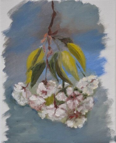 Malarstwo zatytułowany „Blooming Sakura” autorstwa Anna Brazhnikova, Oryginalna praca, Olej Zamontowany na Drewniana rama no…
