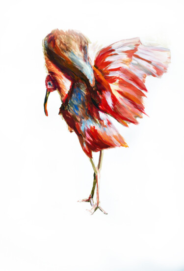 Pintura titulada "Fancy ibis" por Anna Brazhnikova, Obra de arte original, Témpera