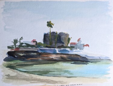 Painting titled "Canarian Islands |…" by Anna Brazhnikova, Original Artwork, Watercolor