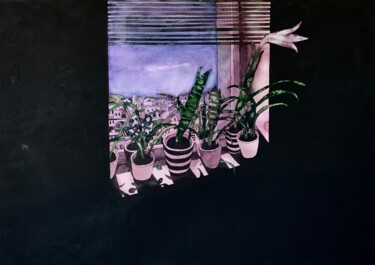Peinture intitulée "Window" par Anna Bulkina, Œuvre d'art originale, Aquarelle