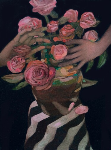 Pintura intitulada "Pink in my room" por Anna Bulkina, Obras de arte originais, Óleo Montado em Armação em madeira