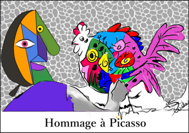 Arte digitale intitolato "Hommage à Picasso" da Anna Canta, Opera d'arte originale