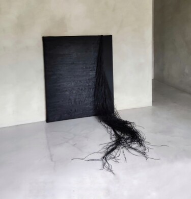 "Flecos seductores" başlıklı Tekstil Sanatı Anna Carmona tarafından, Orijinal sanat, Kumaş Ahşap Sedye çerçevesi üzerine mon…