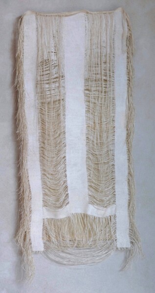 Textile Art με τίτλο "Flecos de perla sal…" από Anna Carmona, Αυθεντικά έργα τέχνης, Ύφασμα Τοποθετήθηκε στο Ξύλινο φορείο σ…