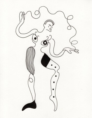 Dancer no2. grotesque illustration Drawing titled "Dancer no2. grotesq…" by Anna Chubrick, Original Art, Ink