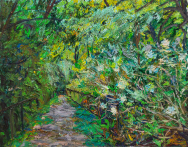 Painting titled "In the woods in mad…" by Anna Churyukina, Original Artwork, Oil