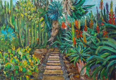 Картина под названием "among the cacti" - Anna Churyukina, Подлинное произведение искусства, Масло
