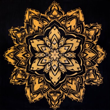 Malerei mit dem Titel "Golden mandala - Ma…" von Anna Colt, Original-Kunstwerk, Acryl