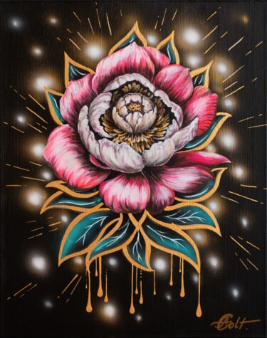 Peinture intitulée "Blooming Star - Éto…" par Anna Colt, Œuvre d'art originale, Acrylique