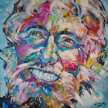 Pintura intitulada "Jean-Michel Cousteau" por Anna Corta, Obras de arte originais, Acrílico Montado em Armação em madeira